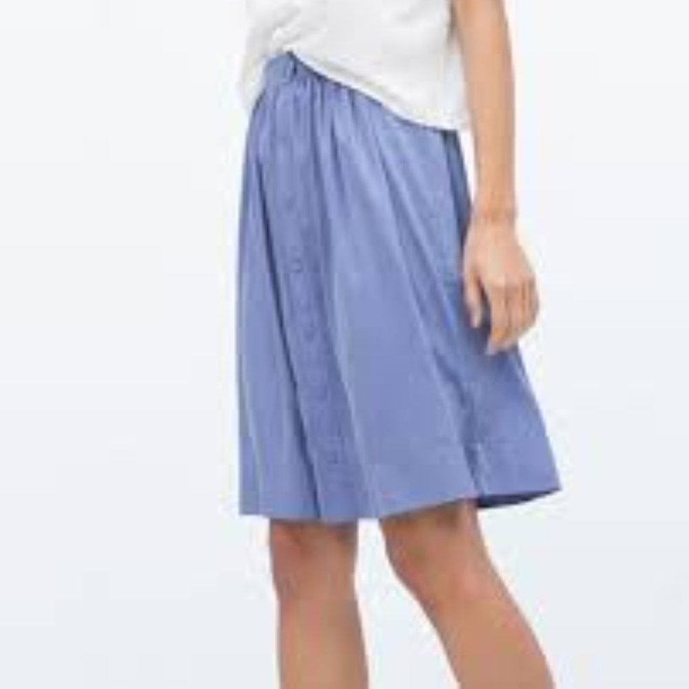 NWOT Zara Blue Button Midi Skirt